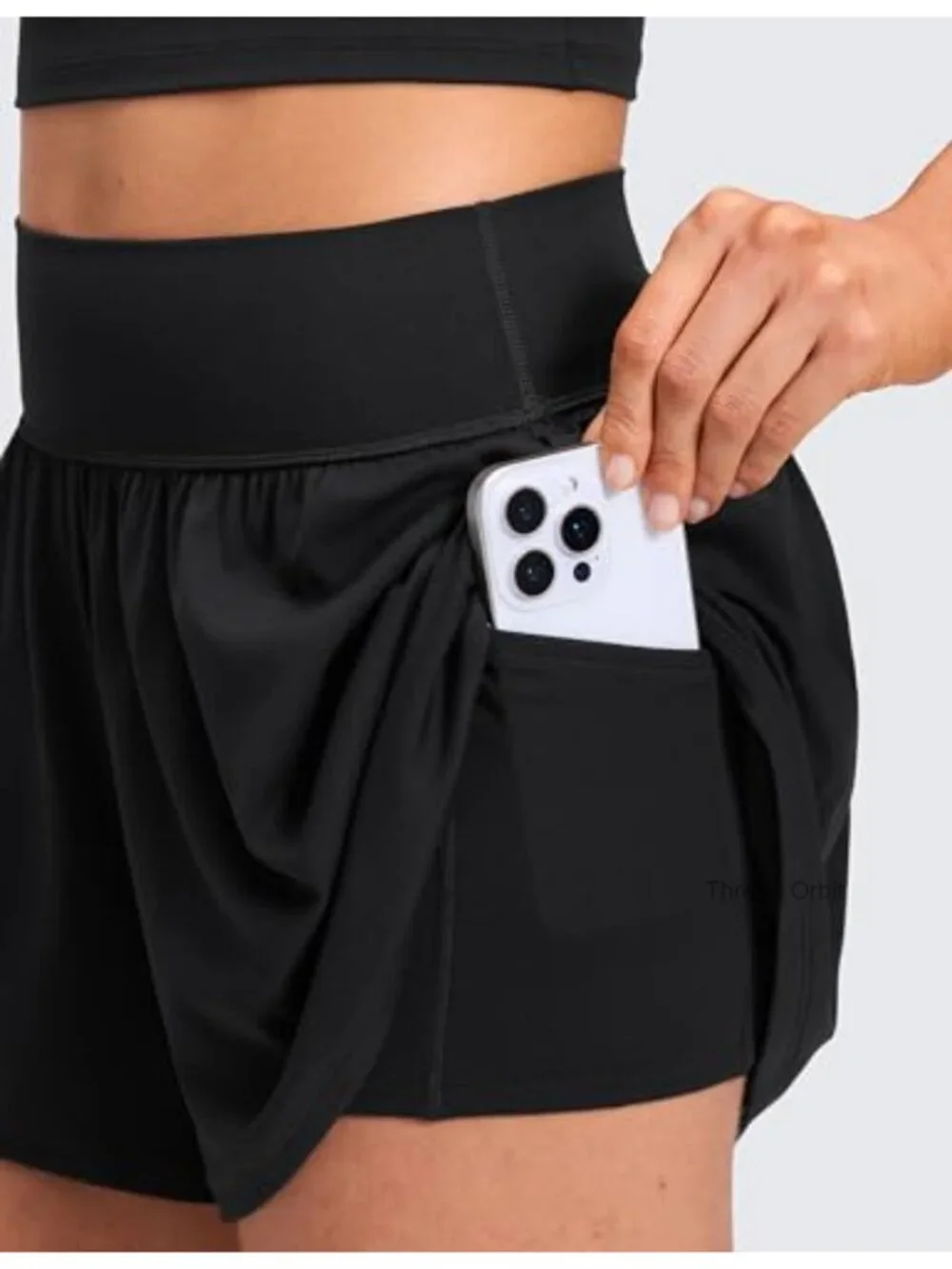 High Waisted 2 in 1 Flowy Shorts with Pockets Buttery Soft Stretchy